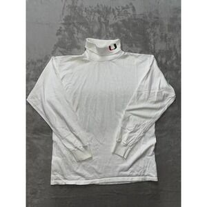 Vintage University of Miami Hurricanes NCAA White Long Sleeve Turtleneck